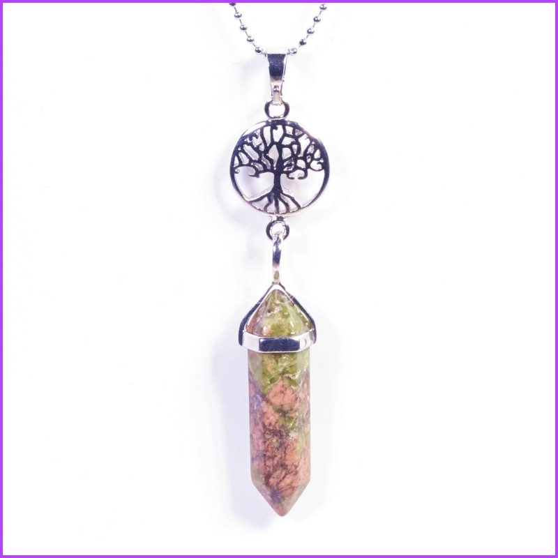 Pendentif Unakite et Arbre de vie