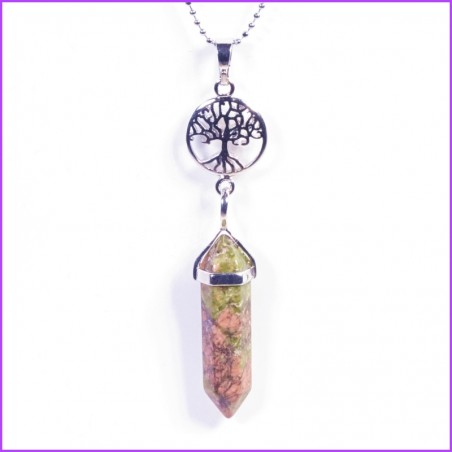 Pendentif Unakite et Arbre de vie