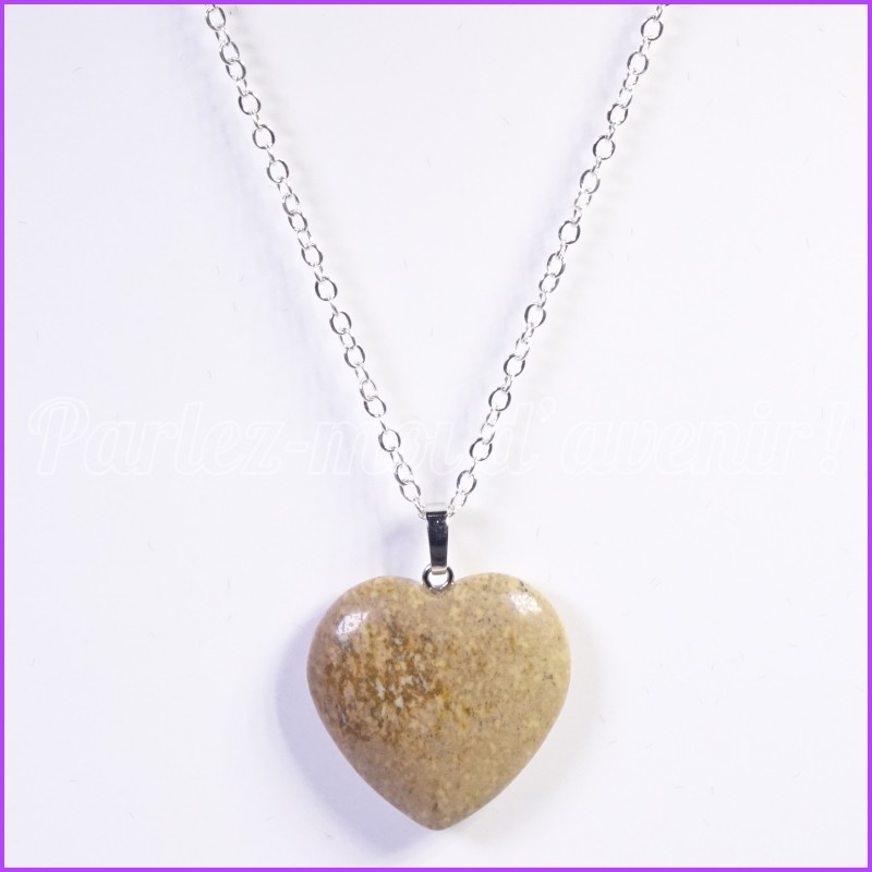 Tour de cou Coeur en Jaspe Paysage