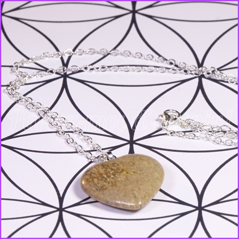 Tour de cou Coeur en Jaspe Paysage