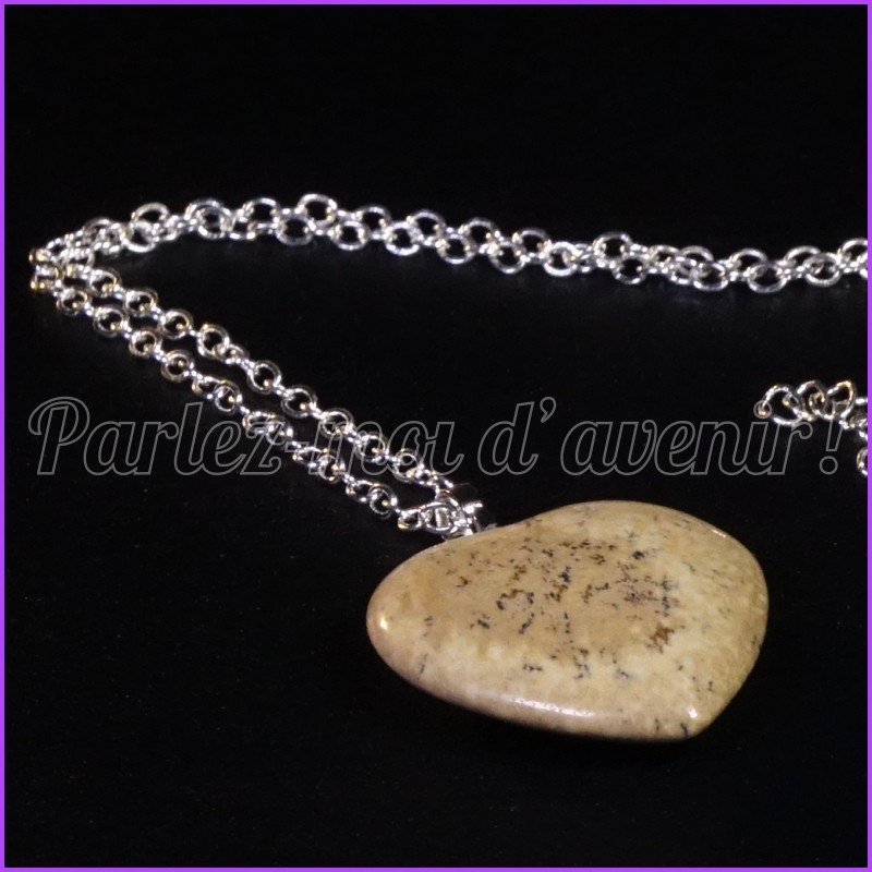 Tour de cou Coeur en Jaspe Paysage