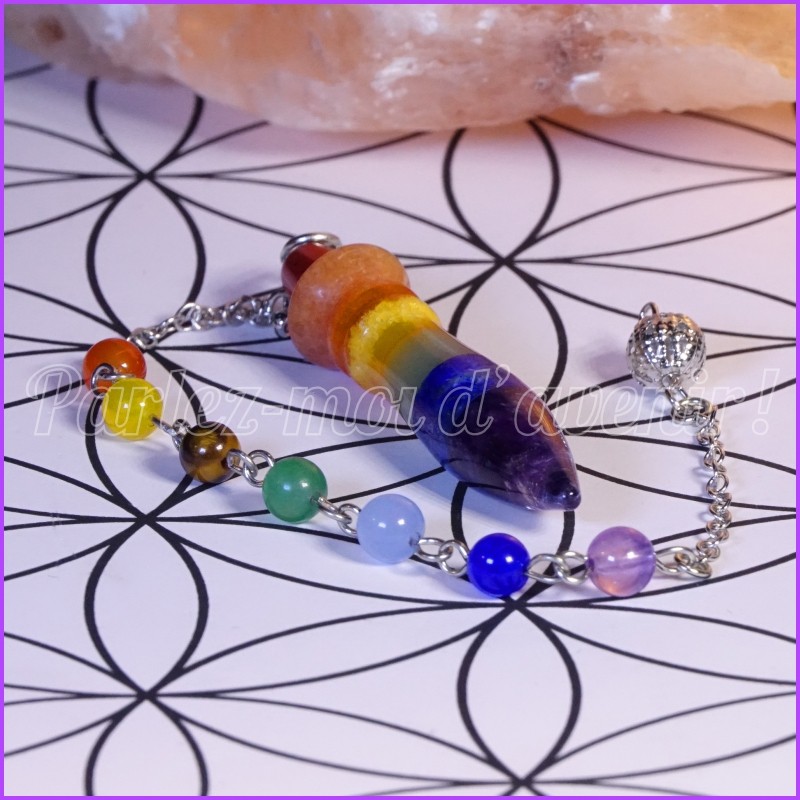 Pendule égyptien 7 chakras et petite pochette