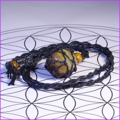 Pendentif de protection pierre de CORNALINE et cordon en ficelle de chanvre interchangeable 2