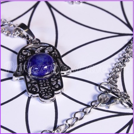 Pendentif de protection MAIN DE FATIMA et LAPIS LAZULI