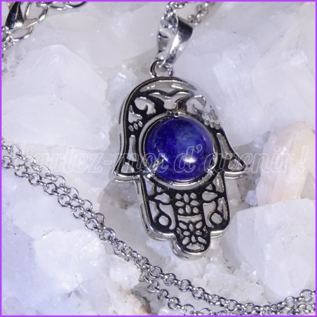 Pendentif de protection MAIN DE FATIMA et LAPIS LAZULI