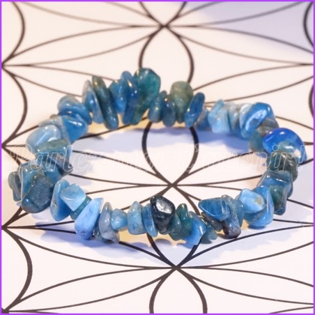 Bracelet de protection aux pépites d'Apatite Bleue