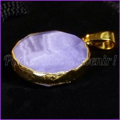 Pendentif de protection en CALCEDOINE BLEUE 2