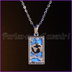 Le Monde" Tarot silver charm pendant + free chain 2