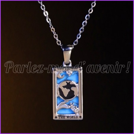 Le Monde" Tarot silver charm pendant + free chain