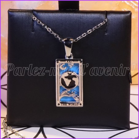 Le Monde" Tarot silver charm pendant + free chain