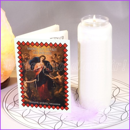 Novena candle + Novena booklet for MARY WHO UNTIES KNOTS (9 prayers)