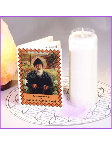 Bougie de Neuvaine + Livret de Neuvaine à SAINT CHARBEL (9 prières)