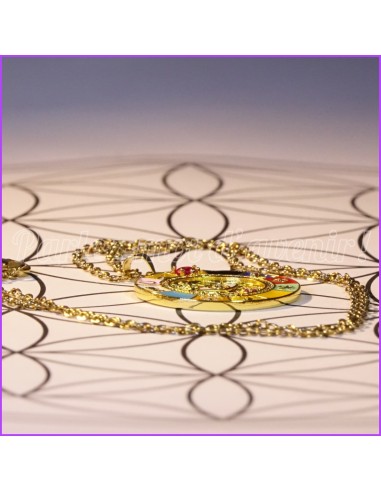 Pendentif de protection Doré "Talisman Magique des 11 Symboles"