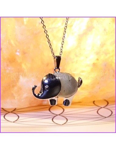 Pendentif de protection "Éléphant Sacré en Labradorite"