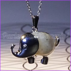 Pendentif de protection "Éléphant Sacré en Labradorite"