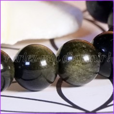 Bracelet de Protection en Perles d’Obsidienne Dorée - Chemin de Vérité 2