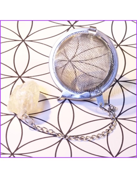 Infuseur à Thé simple avec Pierre de Citrine pour l'Energie Positive