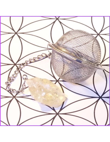 Infuseur à Thé simple avec Pierre de Citrine pour l'Energie Positive