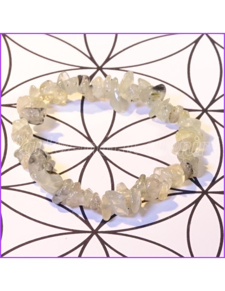 Bracelet de proction en pépites de Préhnite
