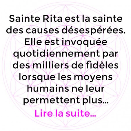 Sainte Rita, Médaille et prière sur carte plastifiée