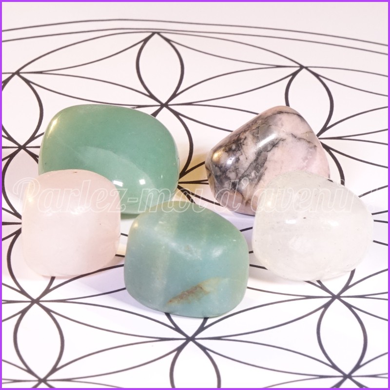 Kit de pierres semi-précieuses pour l'amour et la stabilité