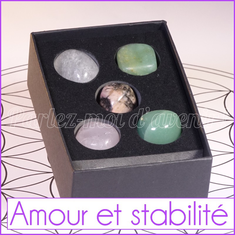 Kit de pierres semi-précieuses pour l'amour et la stabilité
