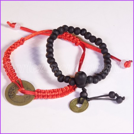 Lot de 2 Bracelets porte-bonheur Feng Shui