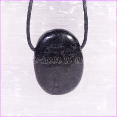 Pendentif de protection pierre percée TOURMALINE NOIRE