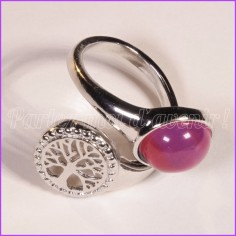 Bague de protection réglable Améthysthe et Arbre de vie 2