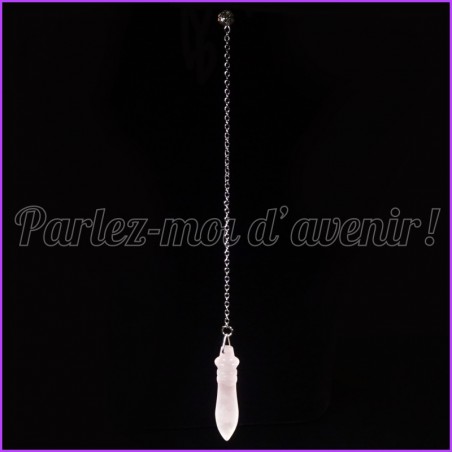 Pendule égyptien en pierre naturelle de quartz rose clair et petite pochette