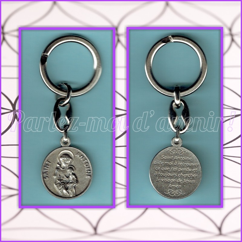 KIT Porte-clés Prière à Saint Antoine de Padoue et Carte de protection avec prière et médaille de Saint Antoine