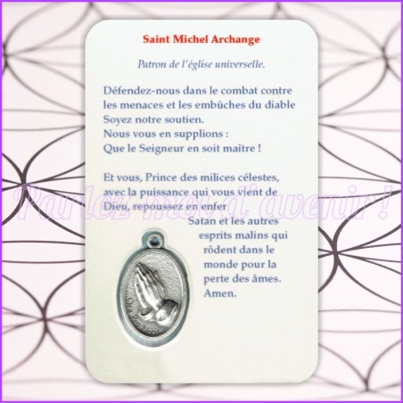 KIT Porte-clés Prière à Saint Michel Archange et Carte de protection avec prière et médaille de Saint Michel Archange