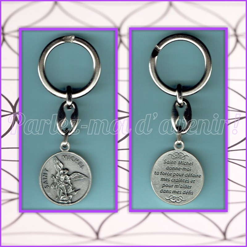 KIT Porte-clés Prière à Saint Michel Archange et Carte de protection avec prière et médaille de Saint Michel Archange