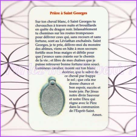 KIT Porte-clés Prière à Saint Georges et Carte de protection avec prière et médaille de Saint Georges